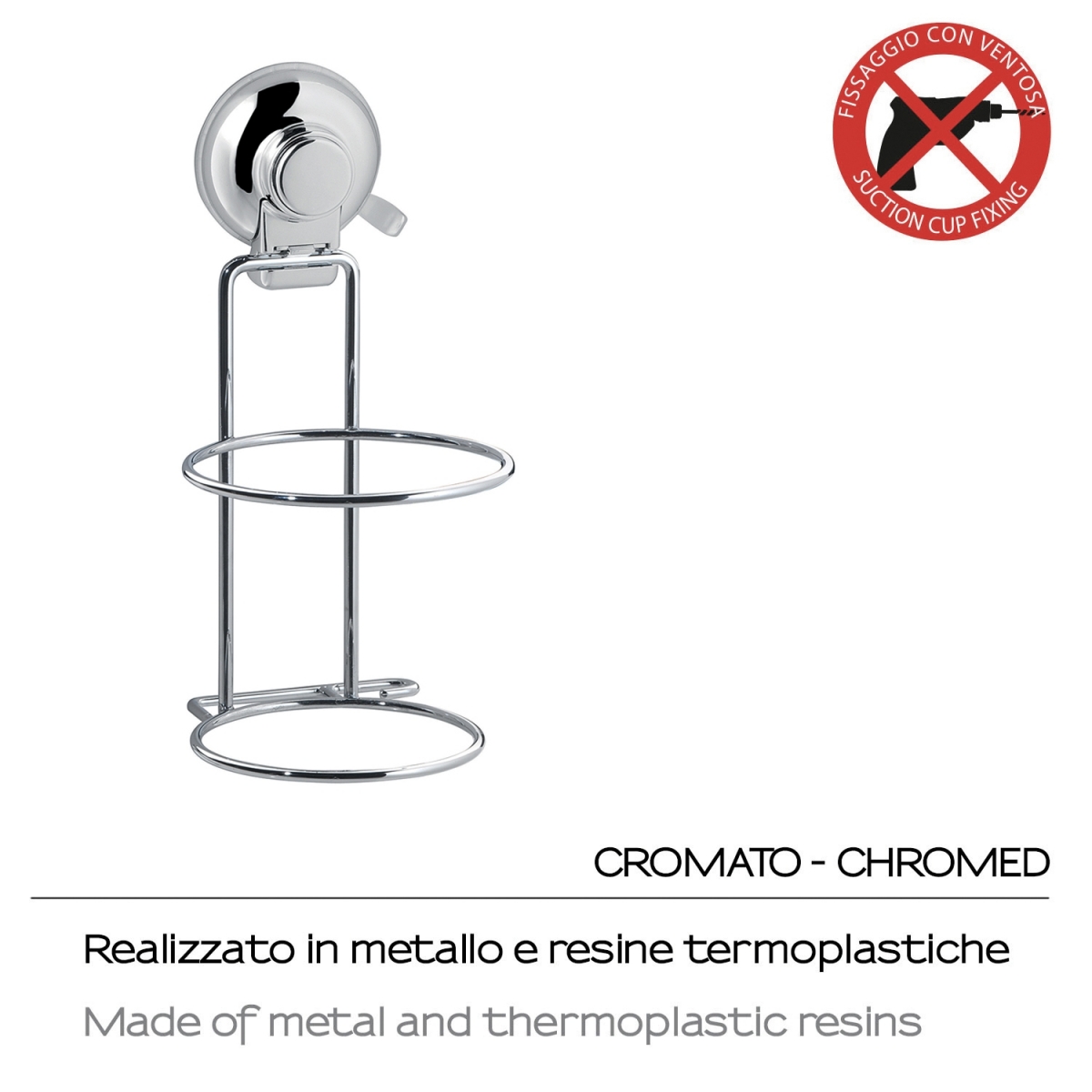 Suporte para secador de ventosa cromado quente