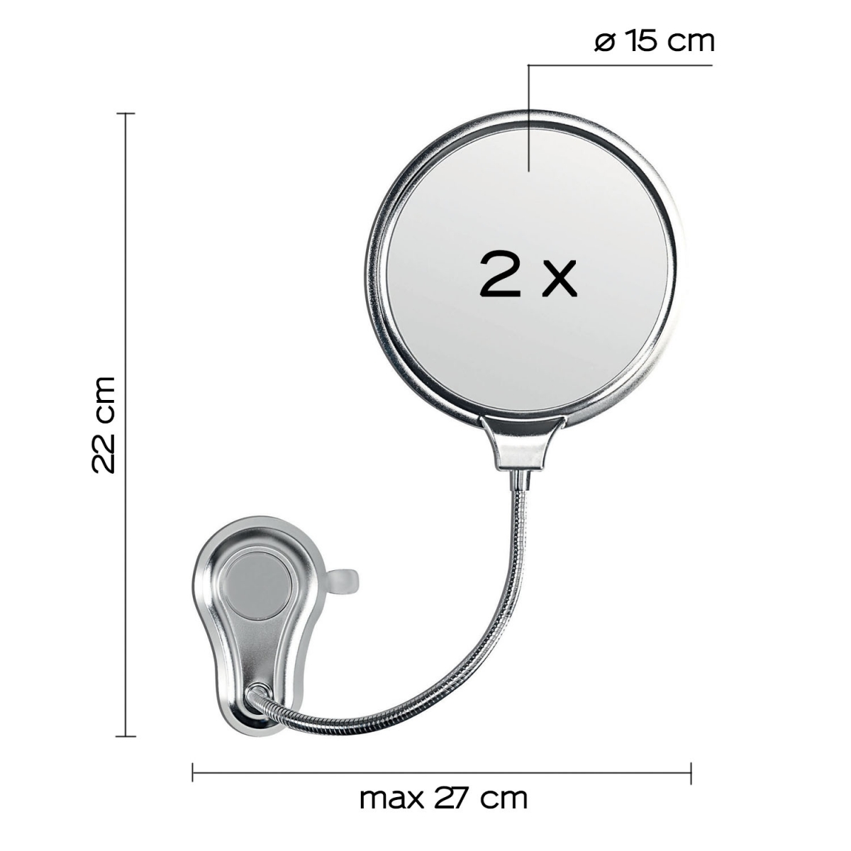Photo of Mirror Magnifying Hot Suction Cup Chrome