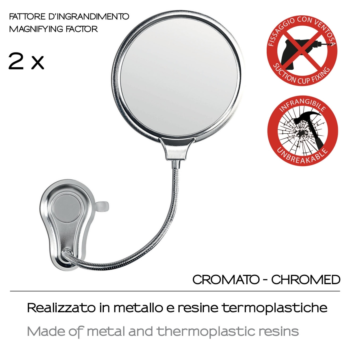 Photos ambiantes de Miroir Loupe Ventouse Chaude Chrome [51274]