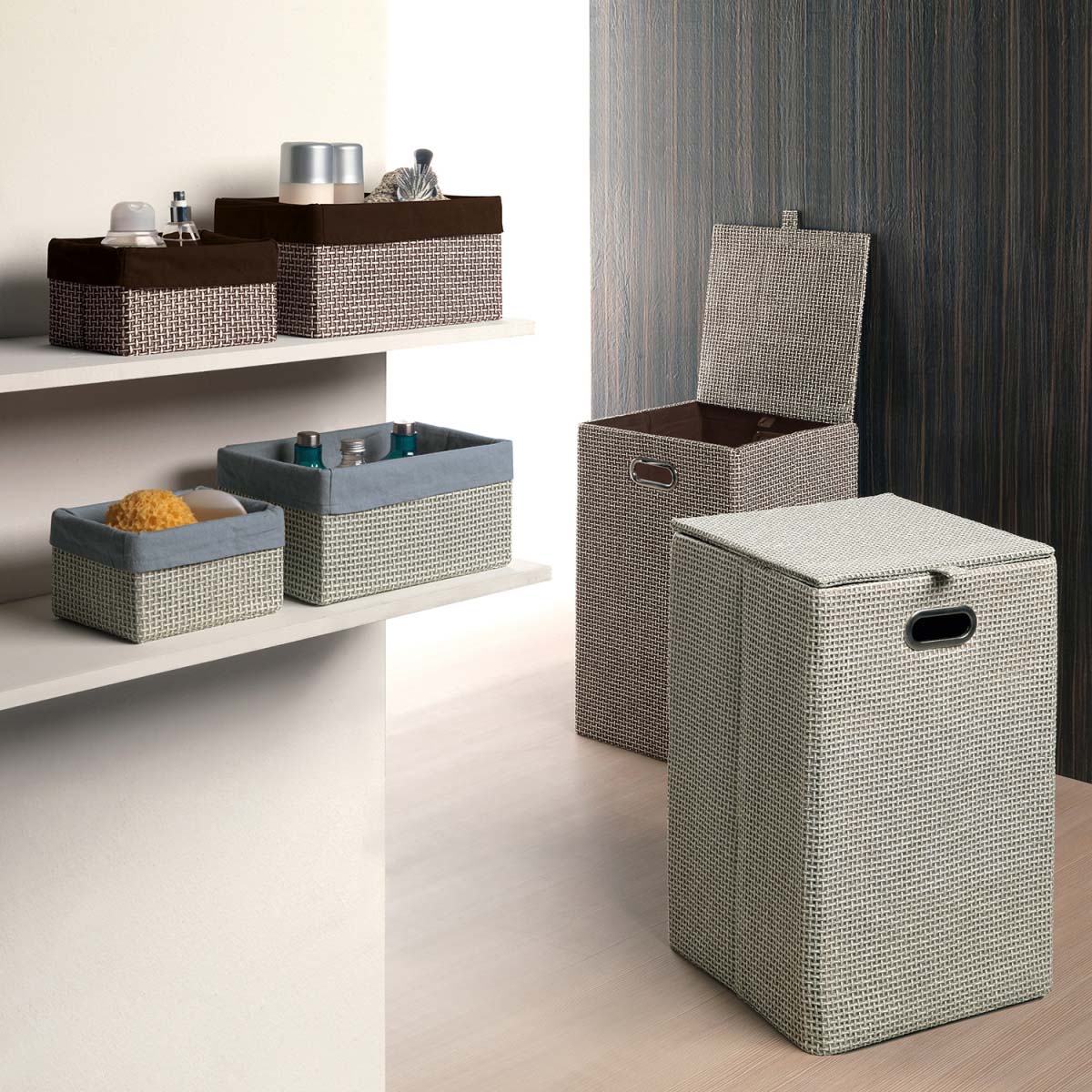 Ambient photos of Set 4 Baskets Lavender Grey [51286]