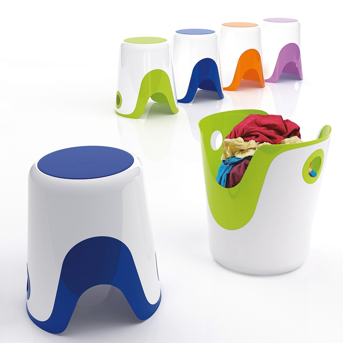 Detalhes de Wendy Container Stool White-Green