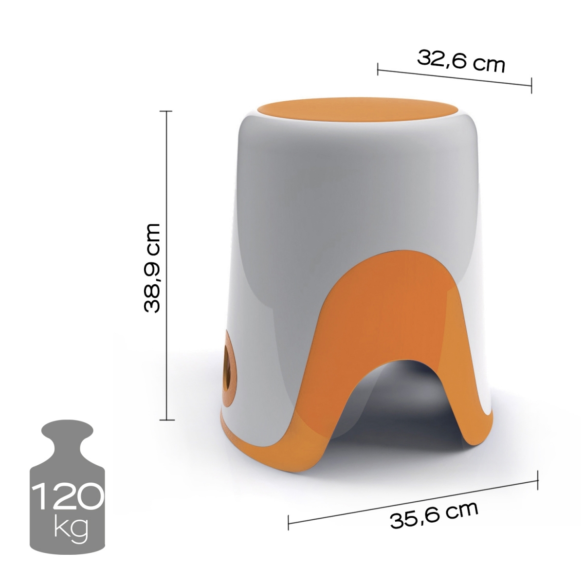 Ambientfotos von Wendy White-Orange Container Stool [51304]