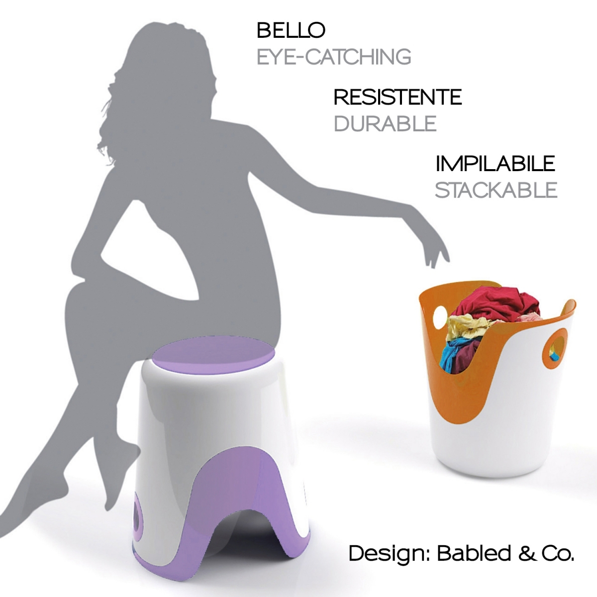 Ambient photos of Wendy White-Orange Container Stool [51305]