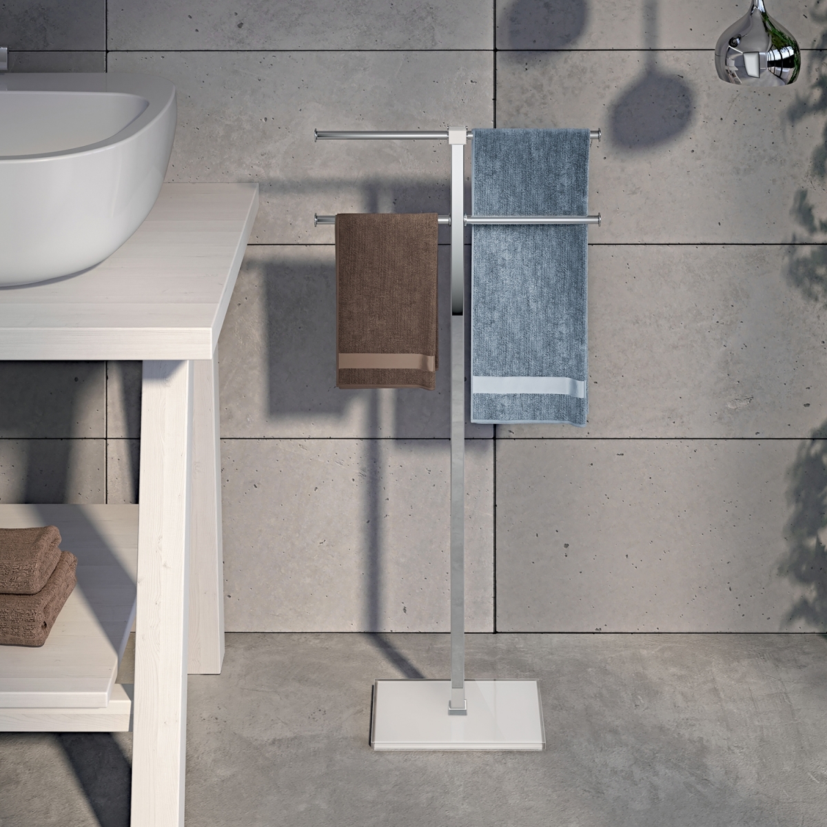 Ambient-Fotos des Rainbow Transparenten Weiß-Chrom-Handtuchhalters [51309]