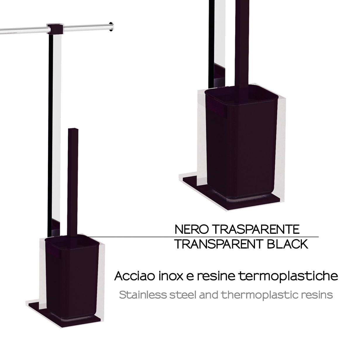 Columna De Pie Rainbow Negro Transparente-Cromo
