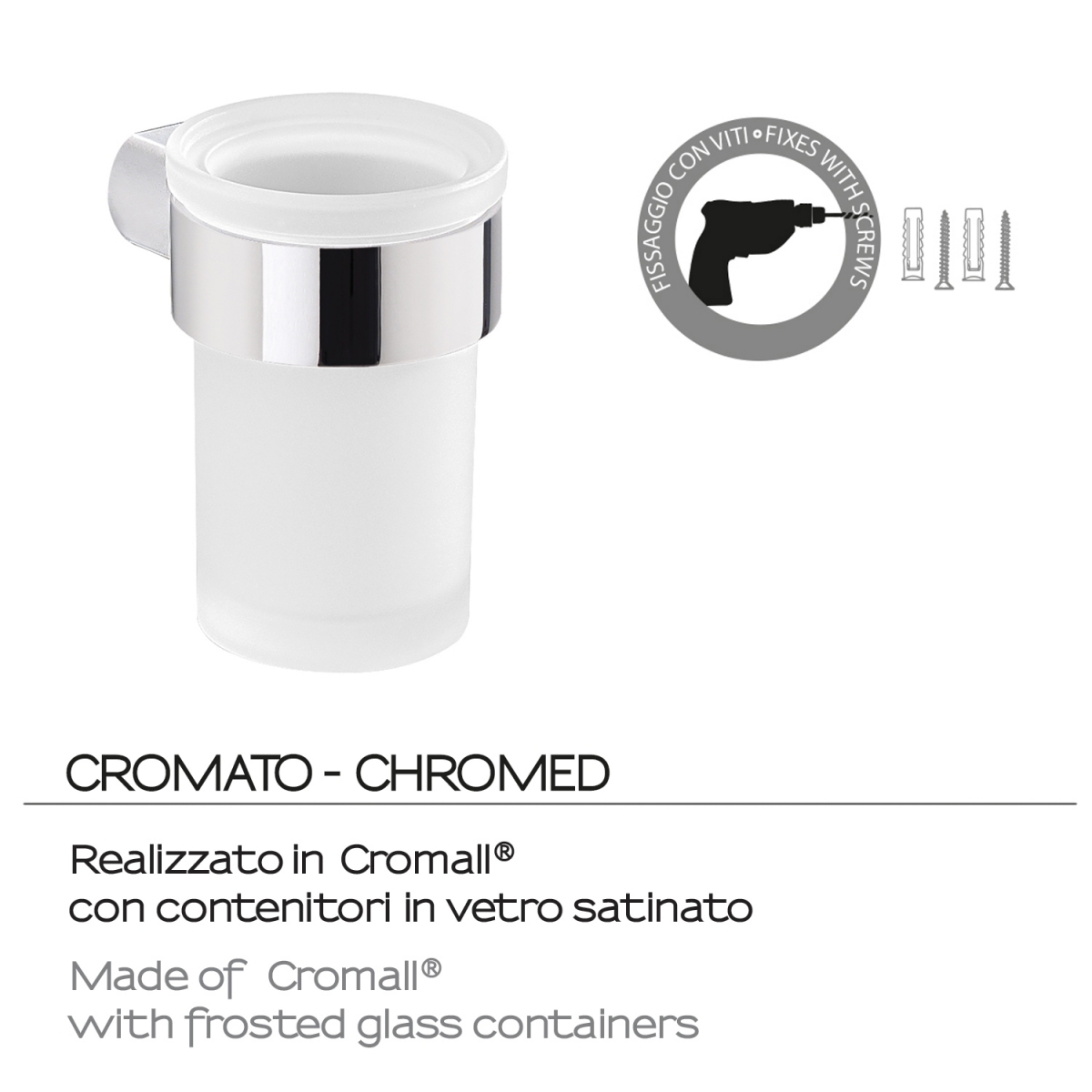 Pirenei Chrome Toothbrush Holder