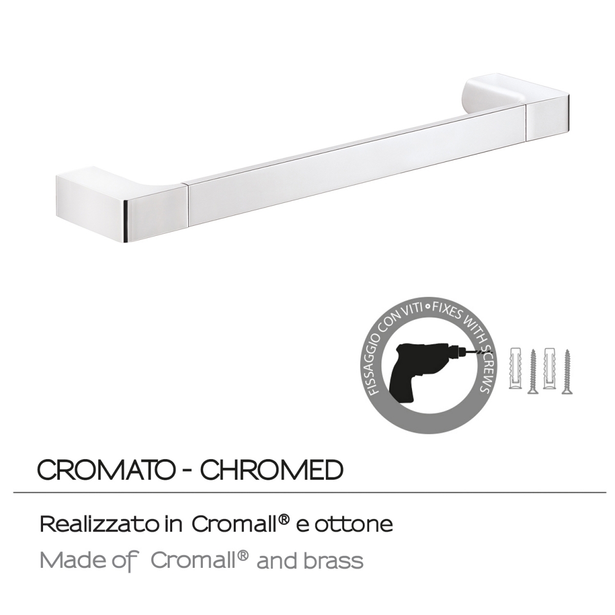 Ambient photos of Towel rack 35 Cm Pirenei Chrome [51372]