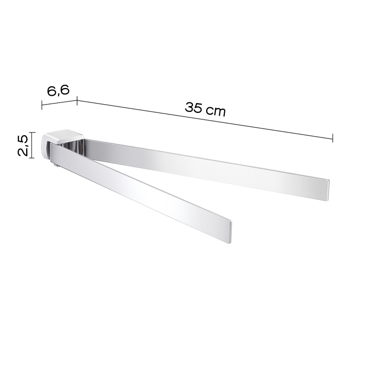 Détail du porte-serviettes double chrome Pirenei