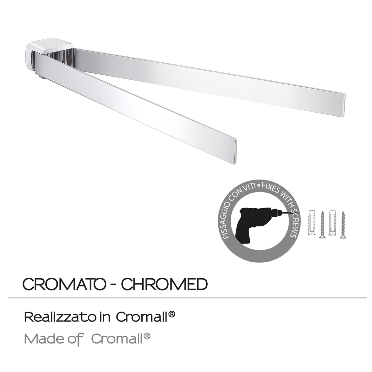Photo of Pirenei Double Chrome Towel Rack