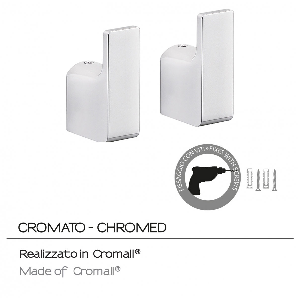 Detalle de Set 2 Perchas Pirenei Cromo