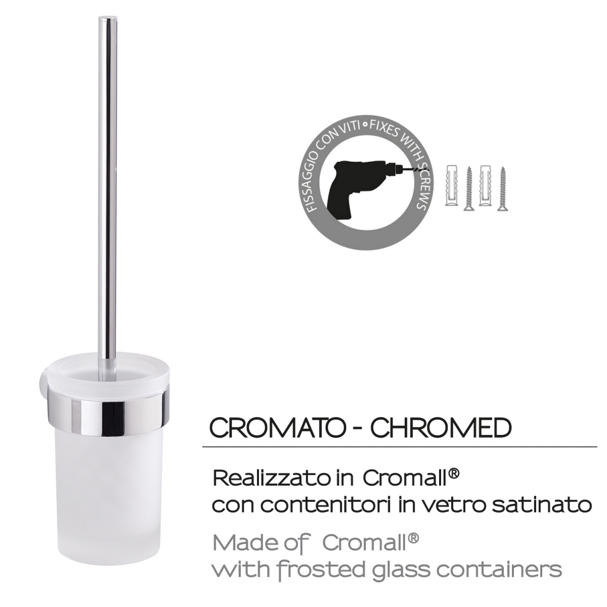 Pirenei Chrome Porta-escovas de parede