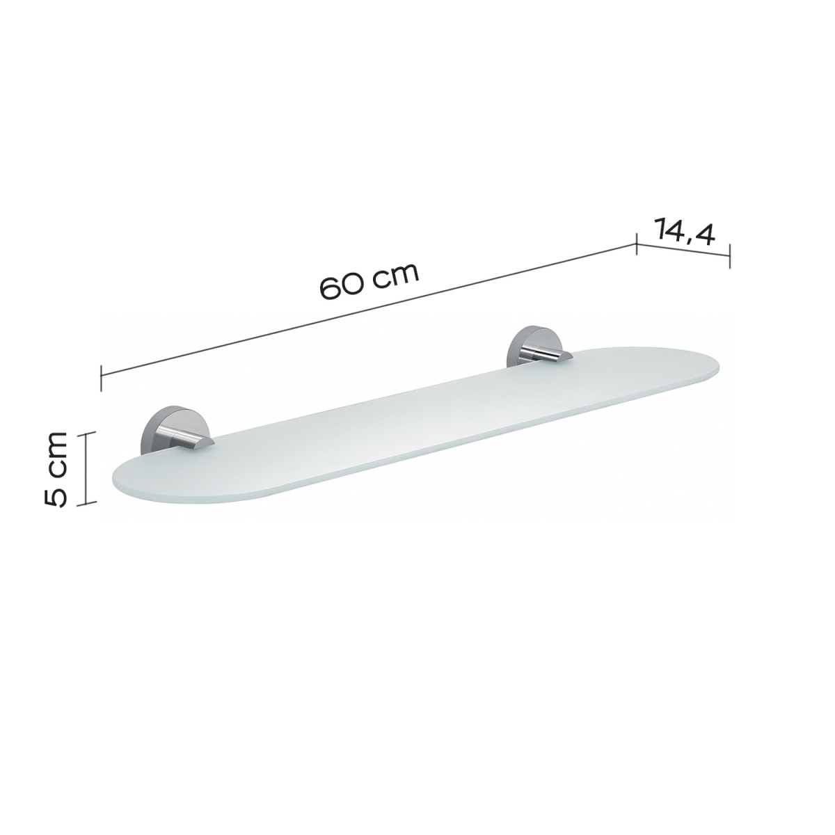 Détail de l’étagère Eros Chrome 60 cm