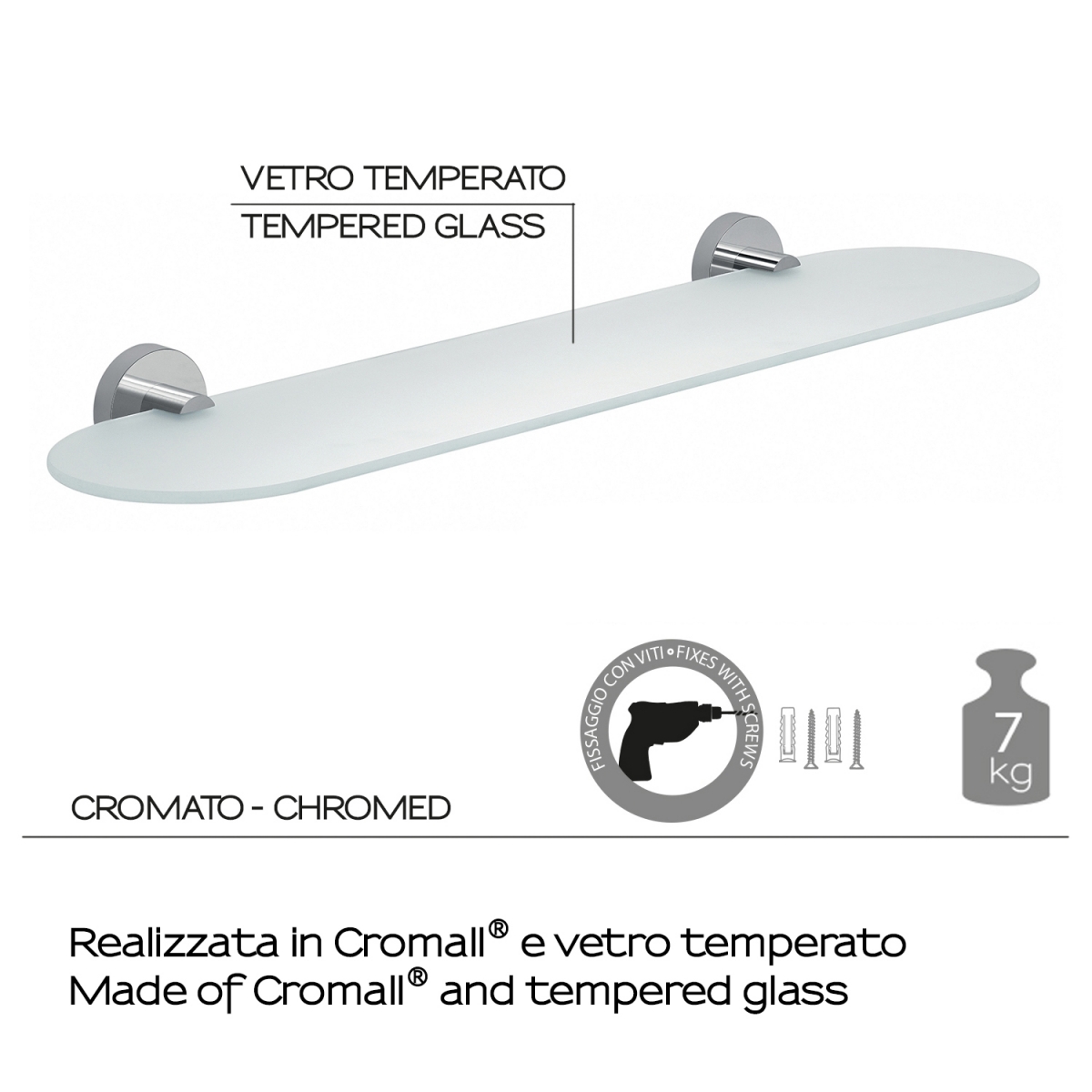 Foto de 60 cm Eros Chrome Shelf