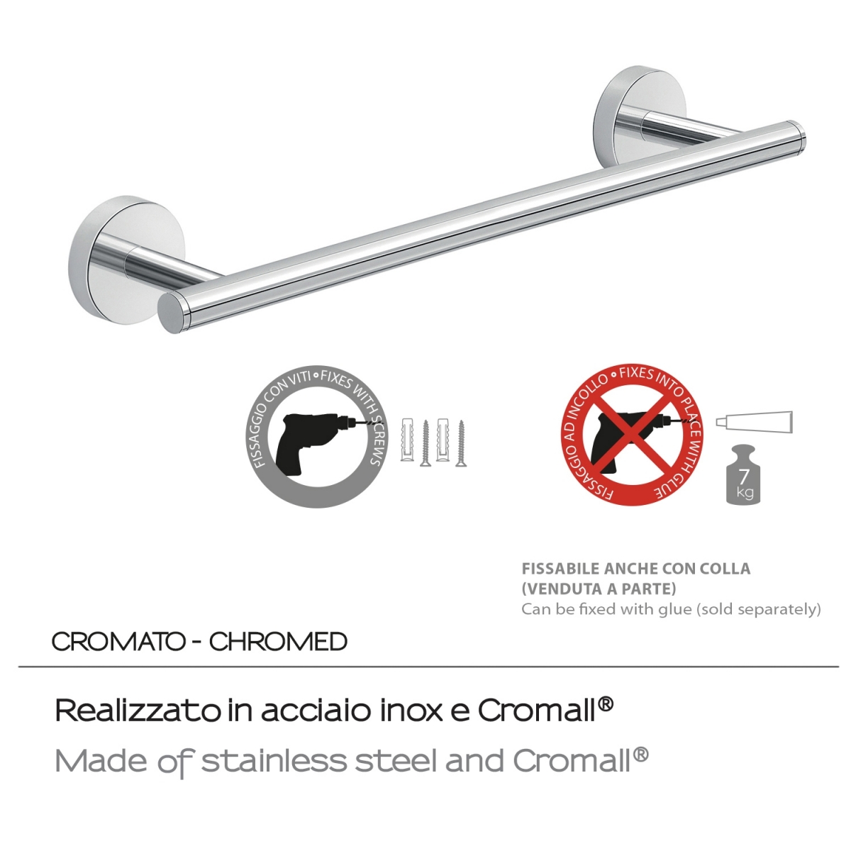 Ambient photos of Towel rack 35 Cm Eros Chrome [51410]