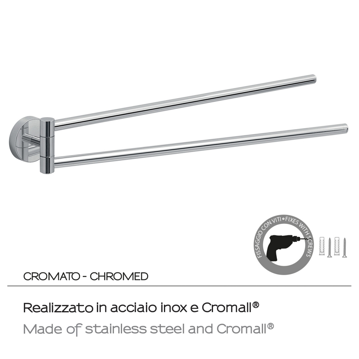 Photo of Eros Chrome Double Towel Rack