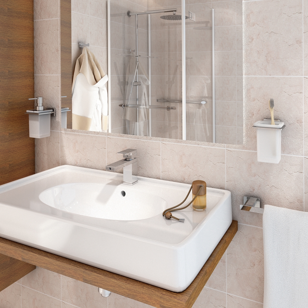 Fotos ambiente de Atena Chrome Brush Holder [51442]