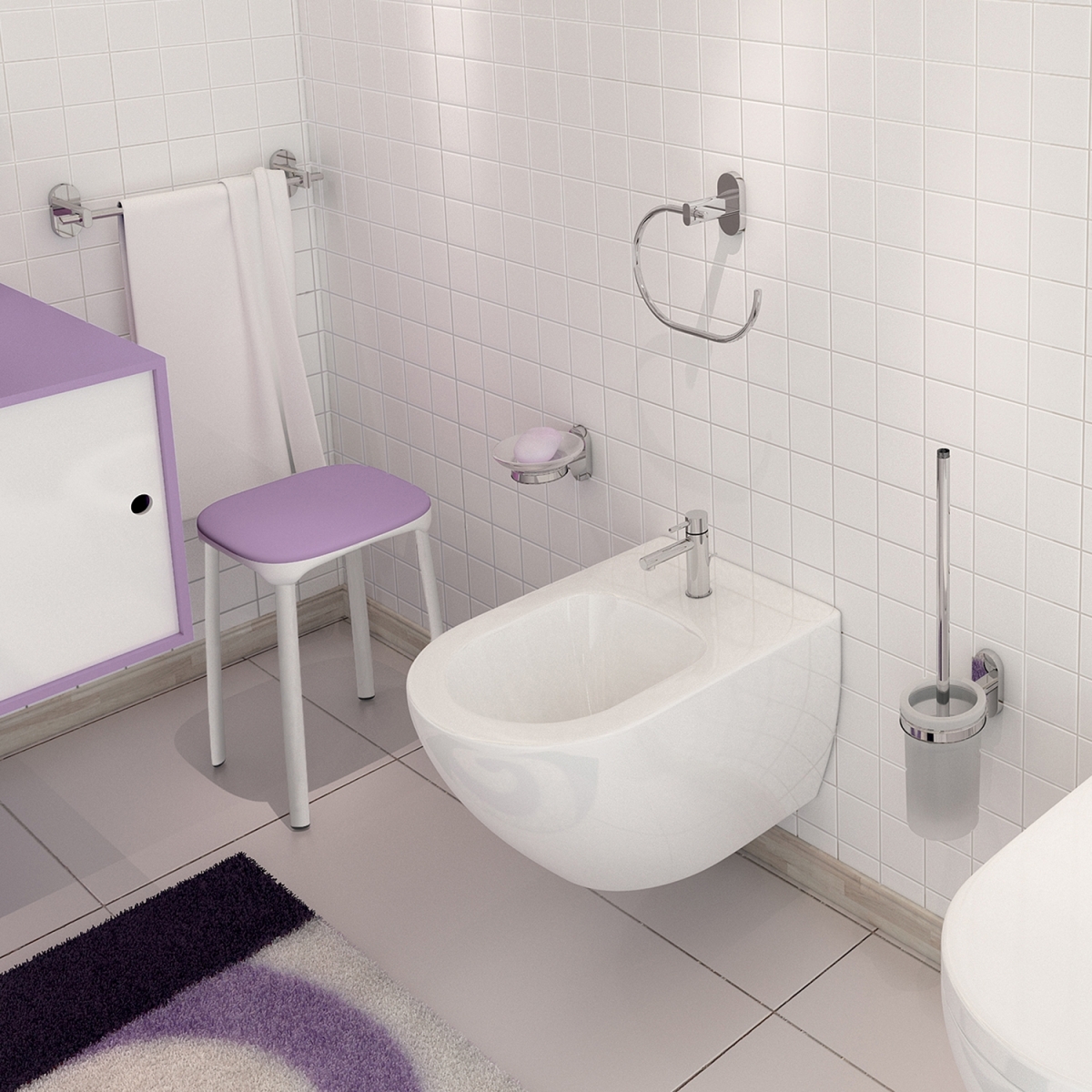 Towel rack 35 cm Febo chrome