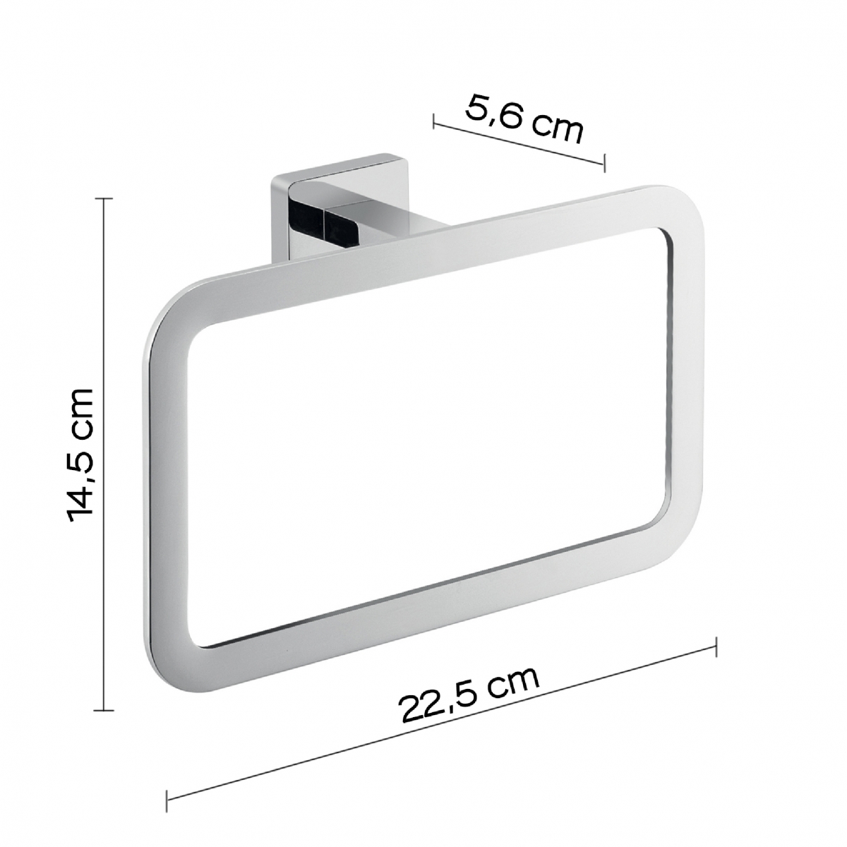 Atena's Photo Set 4 Pz. (Towel rack 35Cm, Towel holder, Hanger, Ring) Chrome [51533]