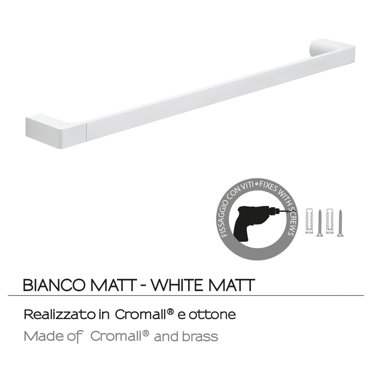 Ambient photos of Towel rack 60 Cm Pirenei Matte White [51579]