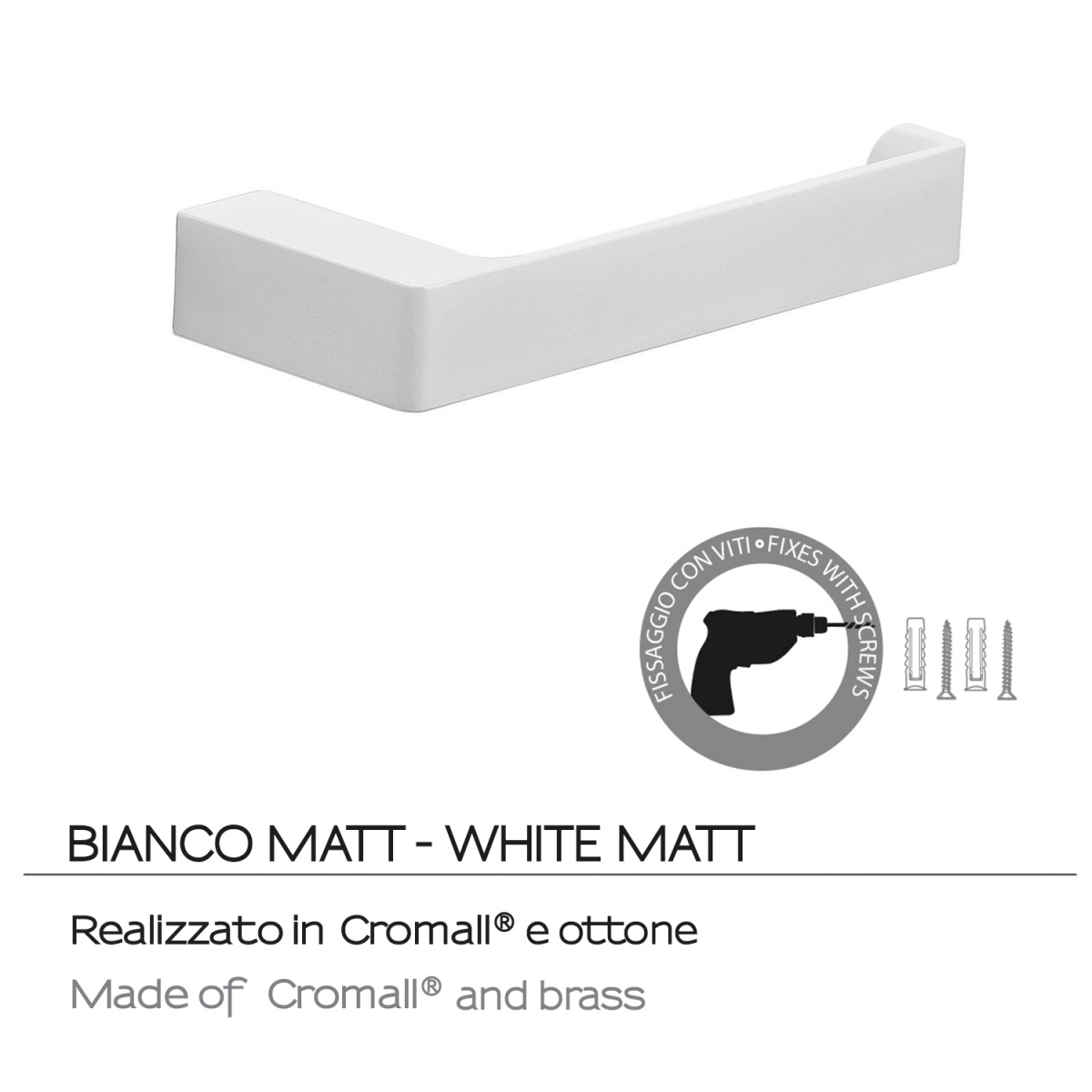 Suporte para rolos de papel higiénico Pirenei White Matt