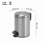 3 Lt Potty Brushed Chrome Wastebasket