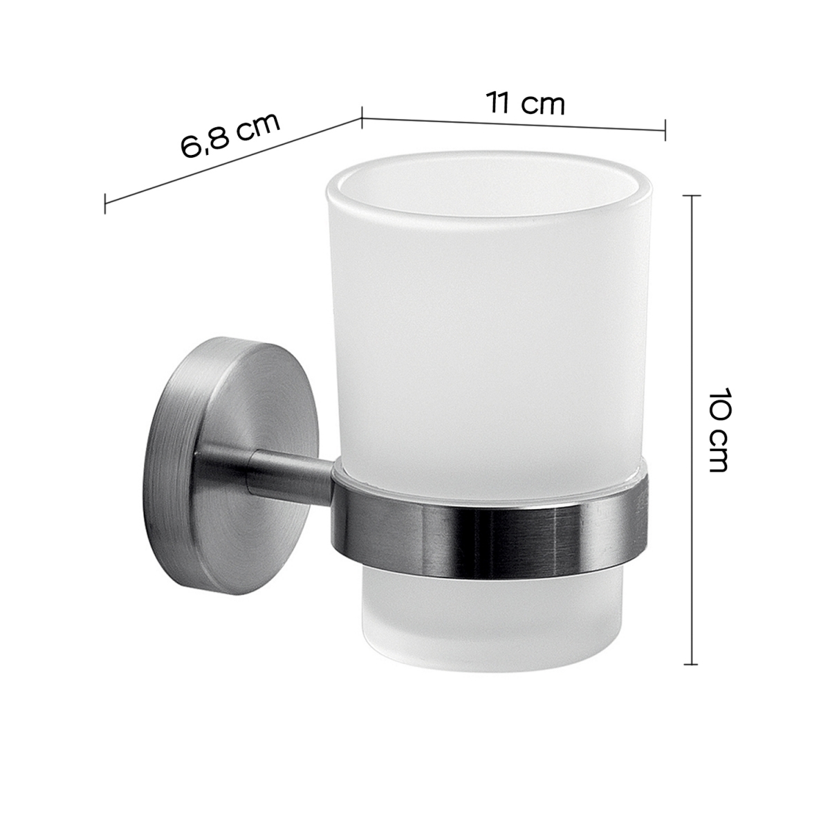 Project Brushed Chrome Toothbrush Holder