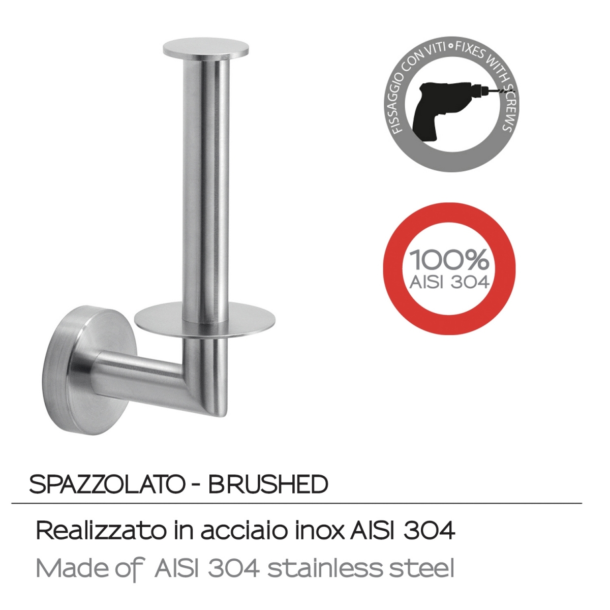 Projeto Escovado Chrome Reserve Roll Holder