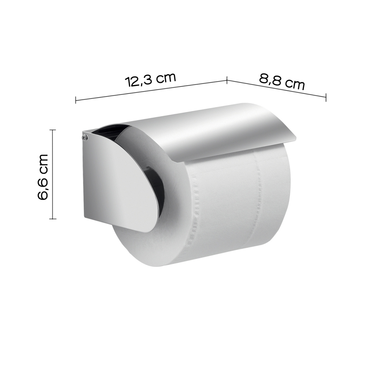 Detalhe de Suporte para rolo de papel higiénico com tampa Project Brushed Chrome