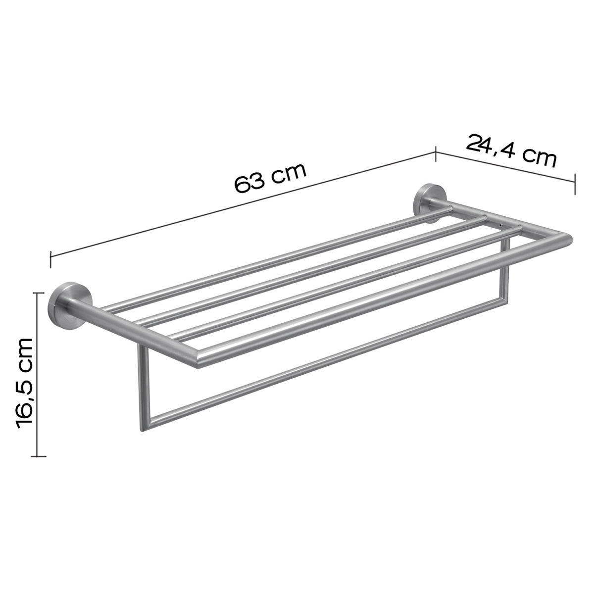 Photo of Project Double Towel Rack Brushed Chrome