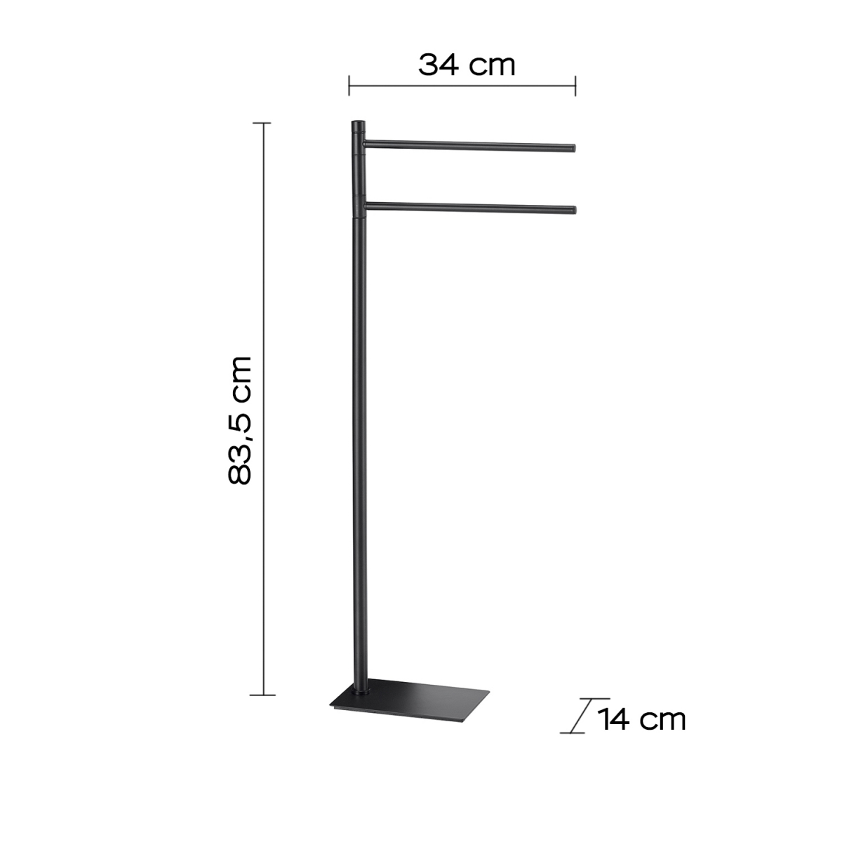 Ambientfotos des Trilly Matte Black Floor Stehhandtuchhalters [51631]