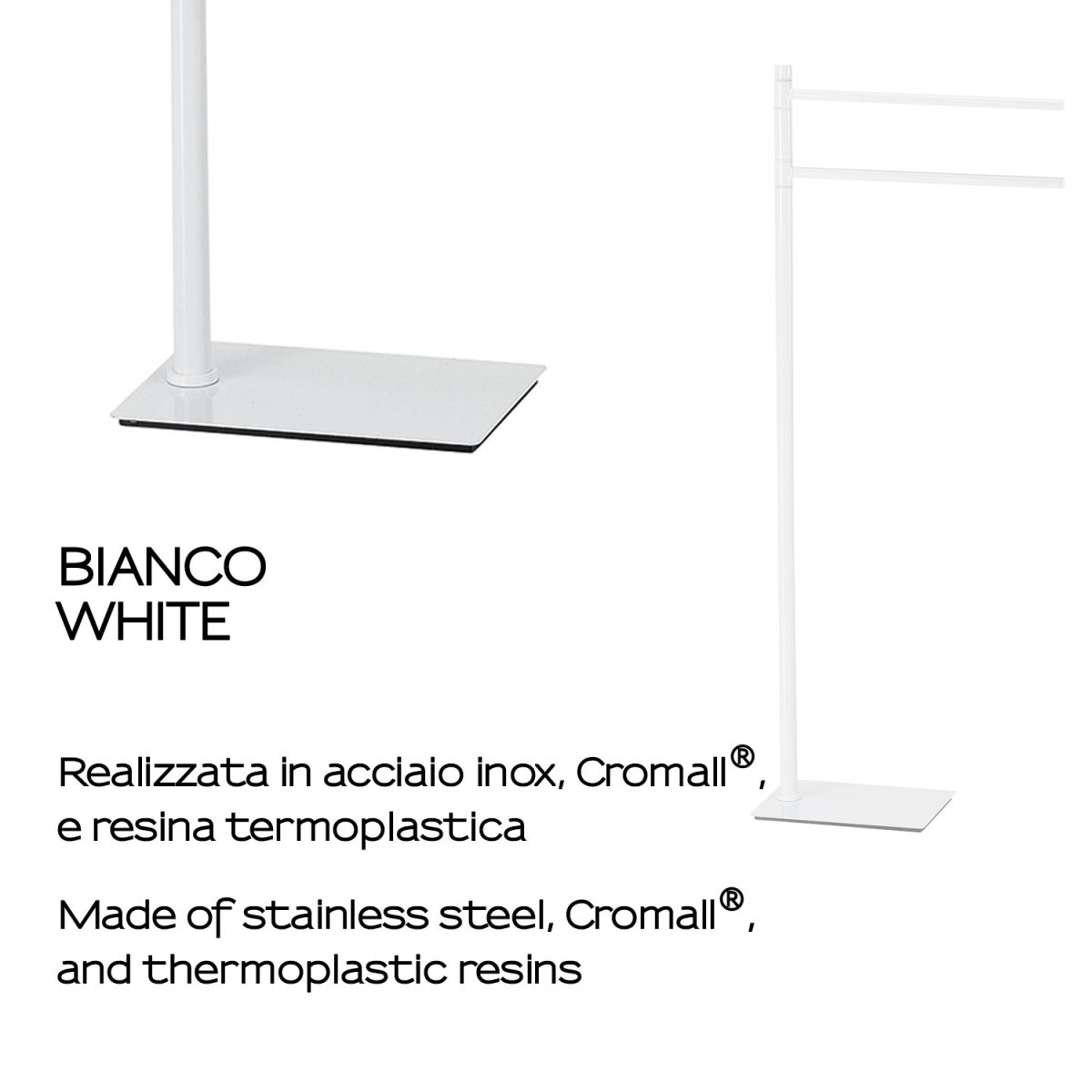 Photo of Trilly Matte White Standing Towel Rack