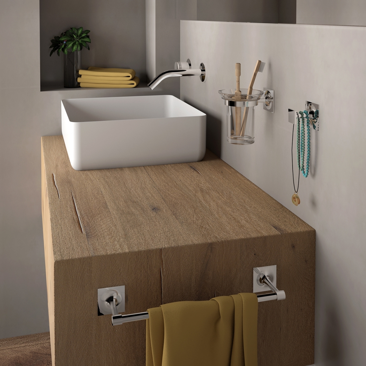 Ambient photos of Towel rack 30 Cm Wizard Chrome [51652]