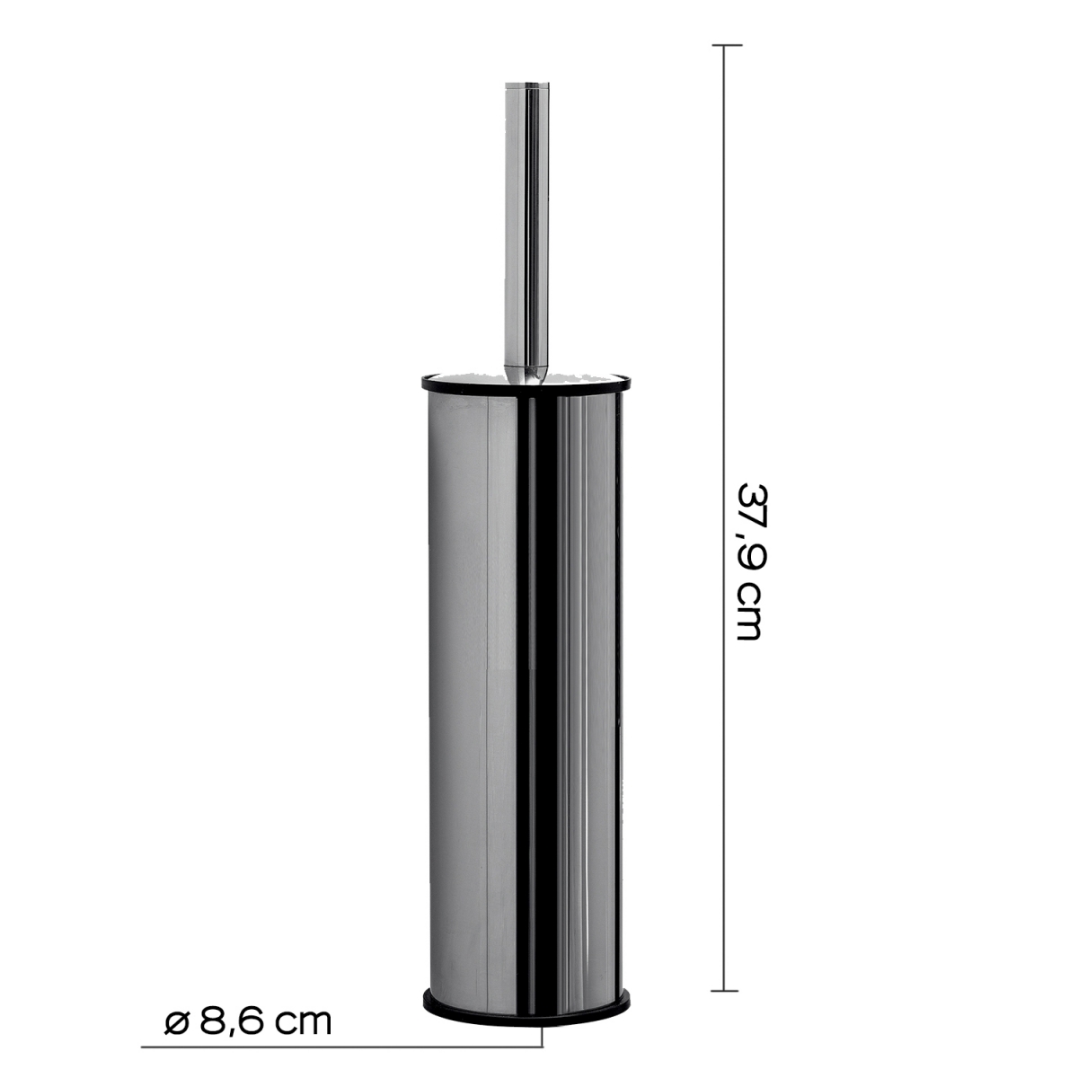 Project Chrome Gloss Floor Toilet Brush Holder