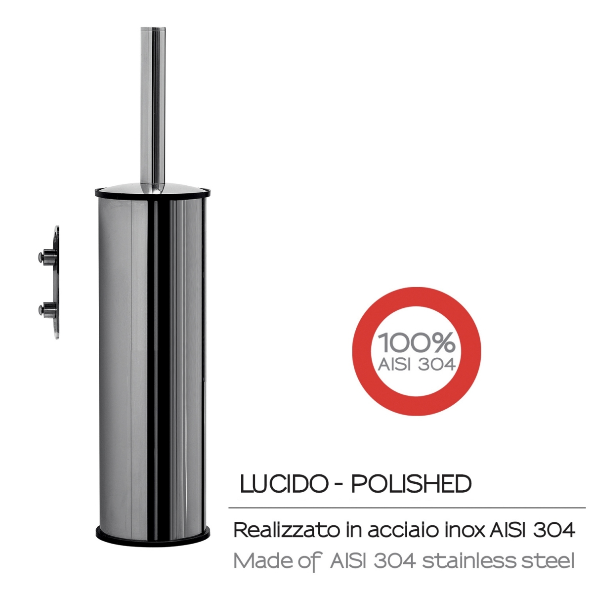 Photo du porte-brosse de toilette mural en chrome brillant Project