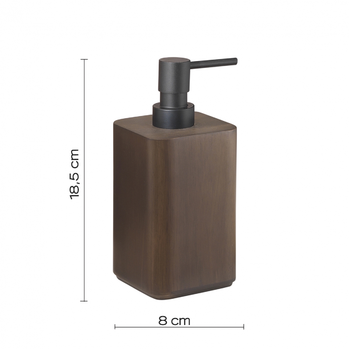 Dafne Room Photos Set 4 Pz. (Dispenser, Toothbrush holder, Soap dish, Toilet brush) Walnut [51762]