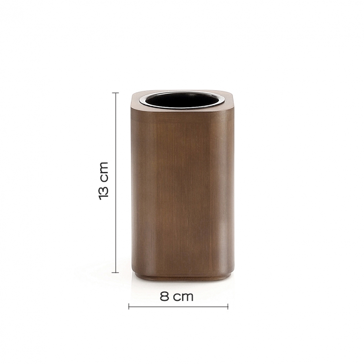 Dafne Ambient Photos Set 4 Pz. (Dispenser,Toothbrush holder,Soap dish,Toilet brush) Walnut [51764]