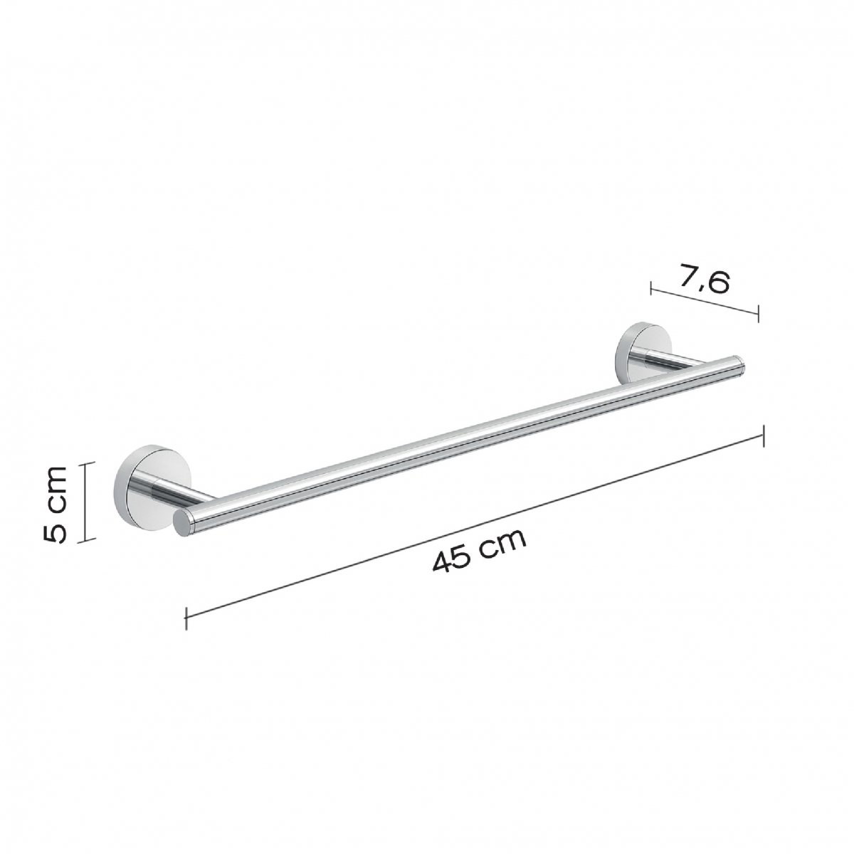 Photo of Eros Set 4 Pz. (Towel rack 45Cm, Towel holder, Hanger, Ring) Chrome
