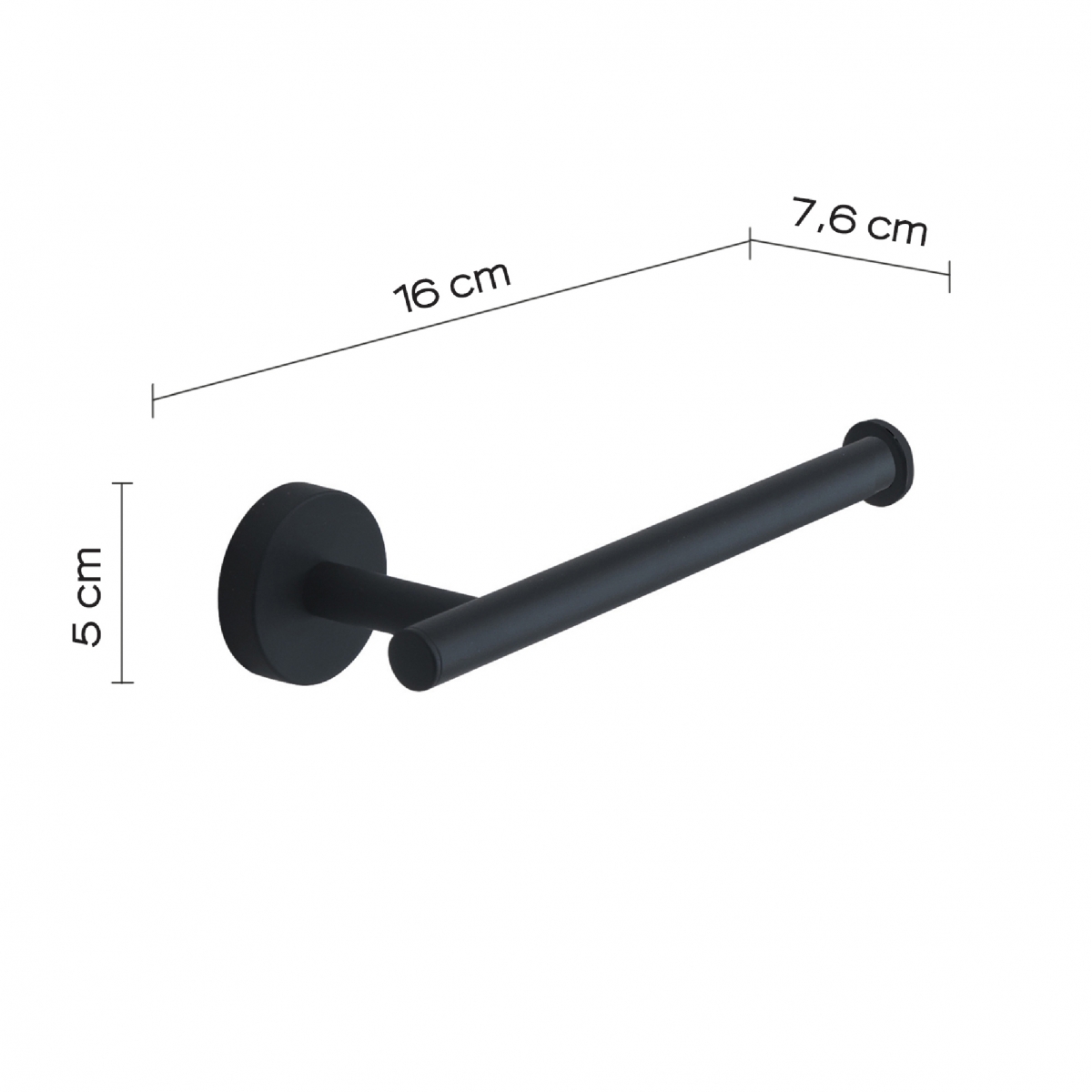 Ambient photos of Eros Set 4 Pz. (Towel rack 45Cm, Towel holder, Hanger, Ring) Matte Black [51795]
