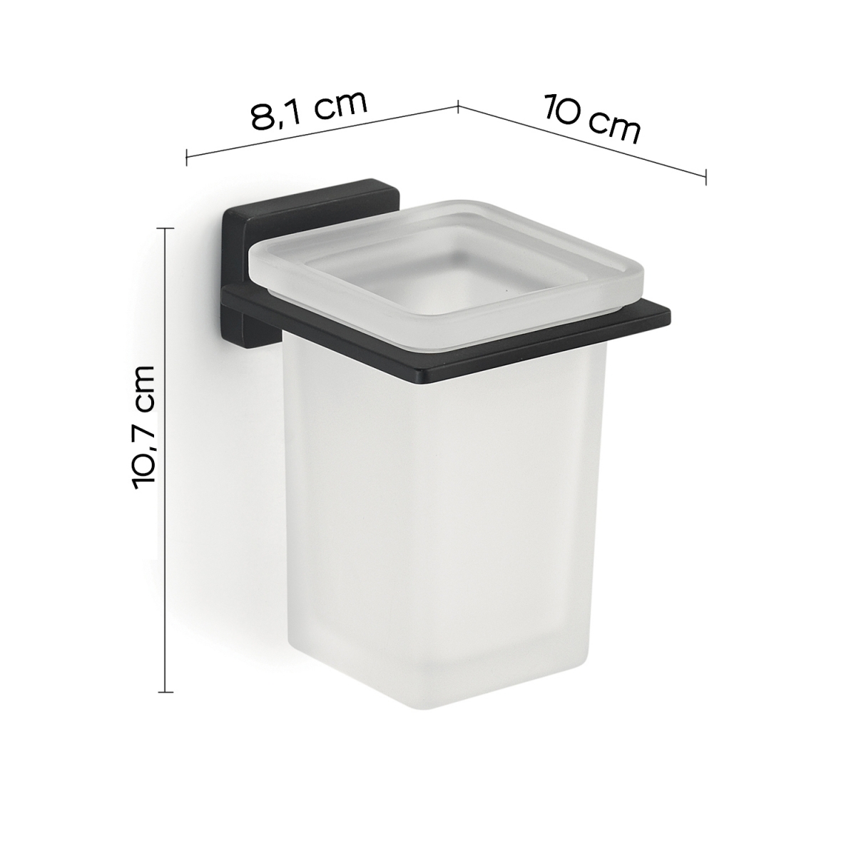 Fotos ambiente de Atena Matte Black Toothbrush Holder [51830]
