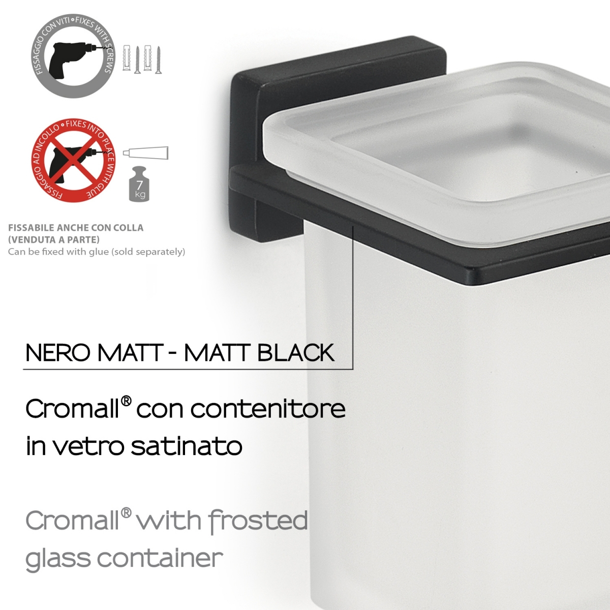 Foto des Atena Matte Black Zahnbürstenhalters