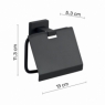 Atena Matte Black Roll Holder With Lid