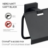 Detail of Atena Matte Black Toilet Paper Holder With Lid
