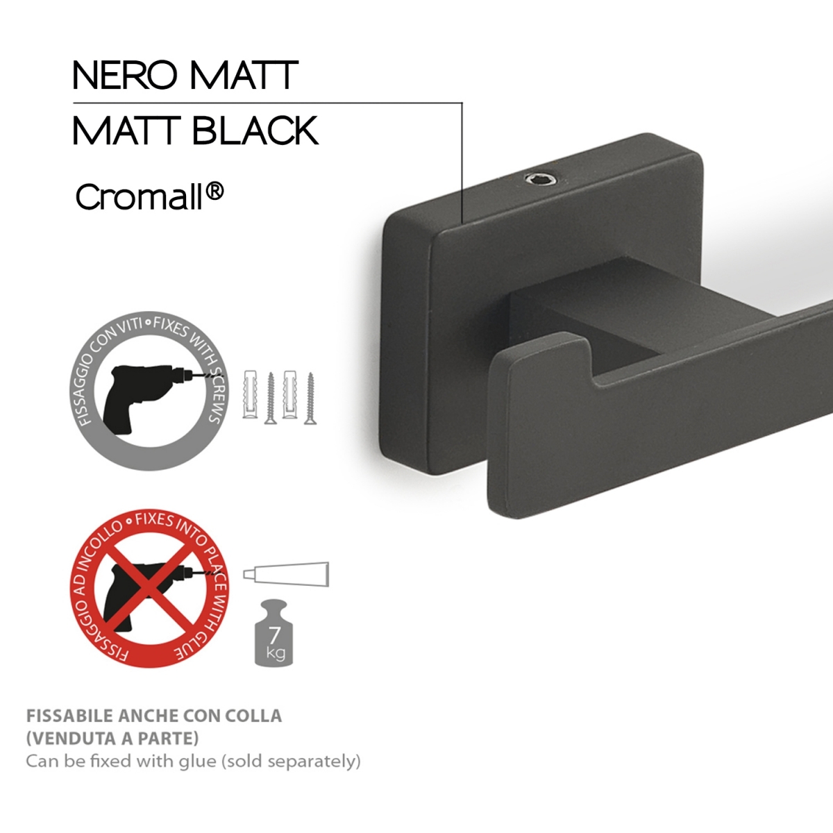 Atena Cintre double noir mat