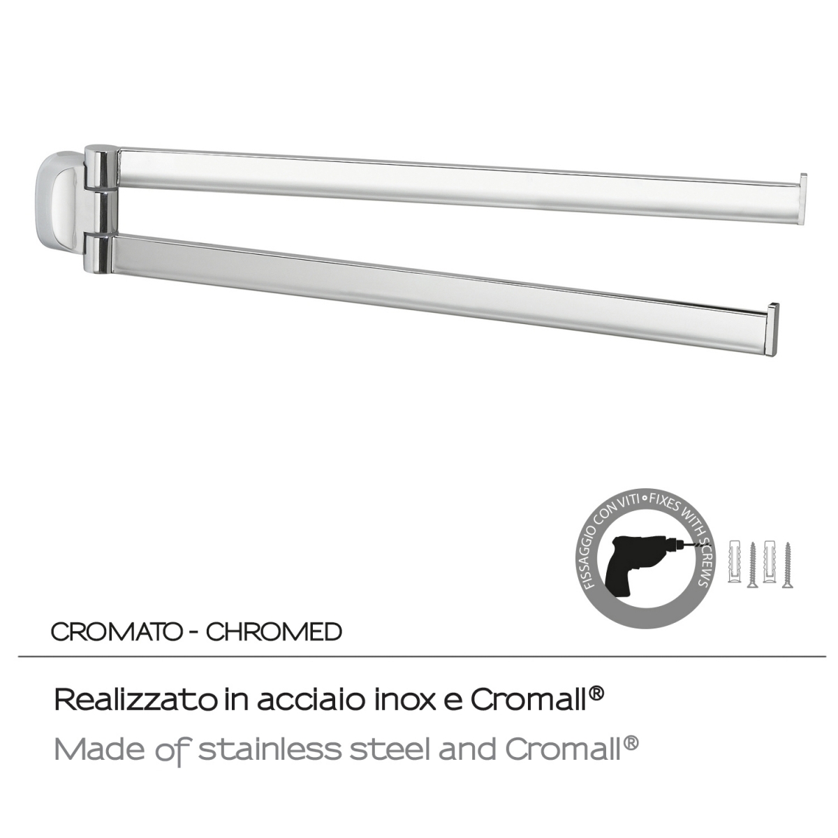 Toalheiro duplo cromado Stelvio