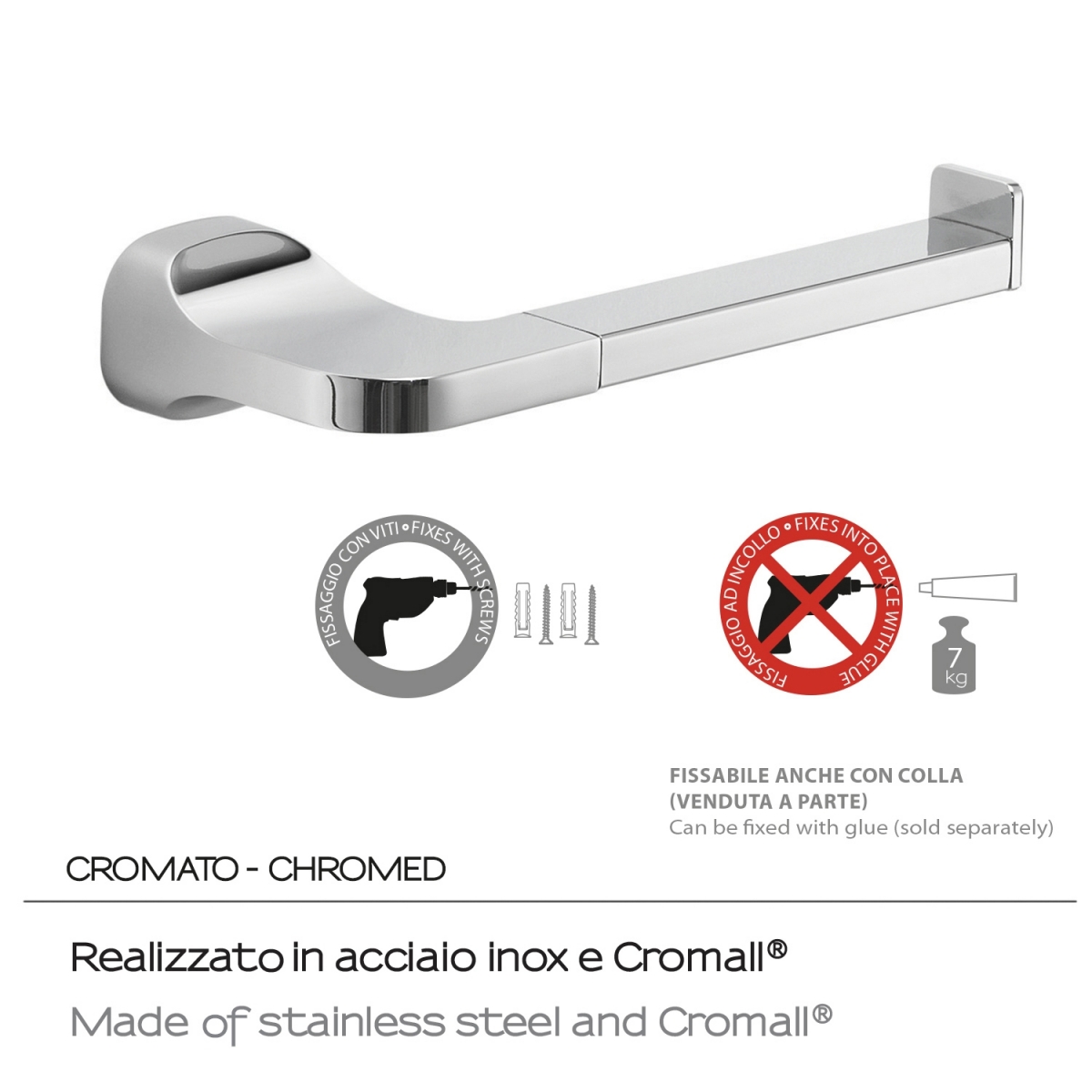 Photo du porte-rouleau chrome Stelvio