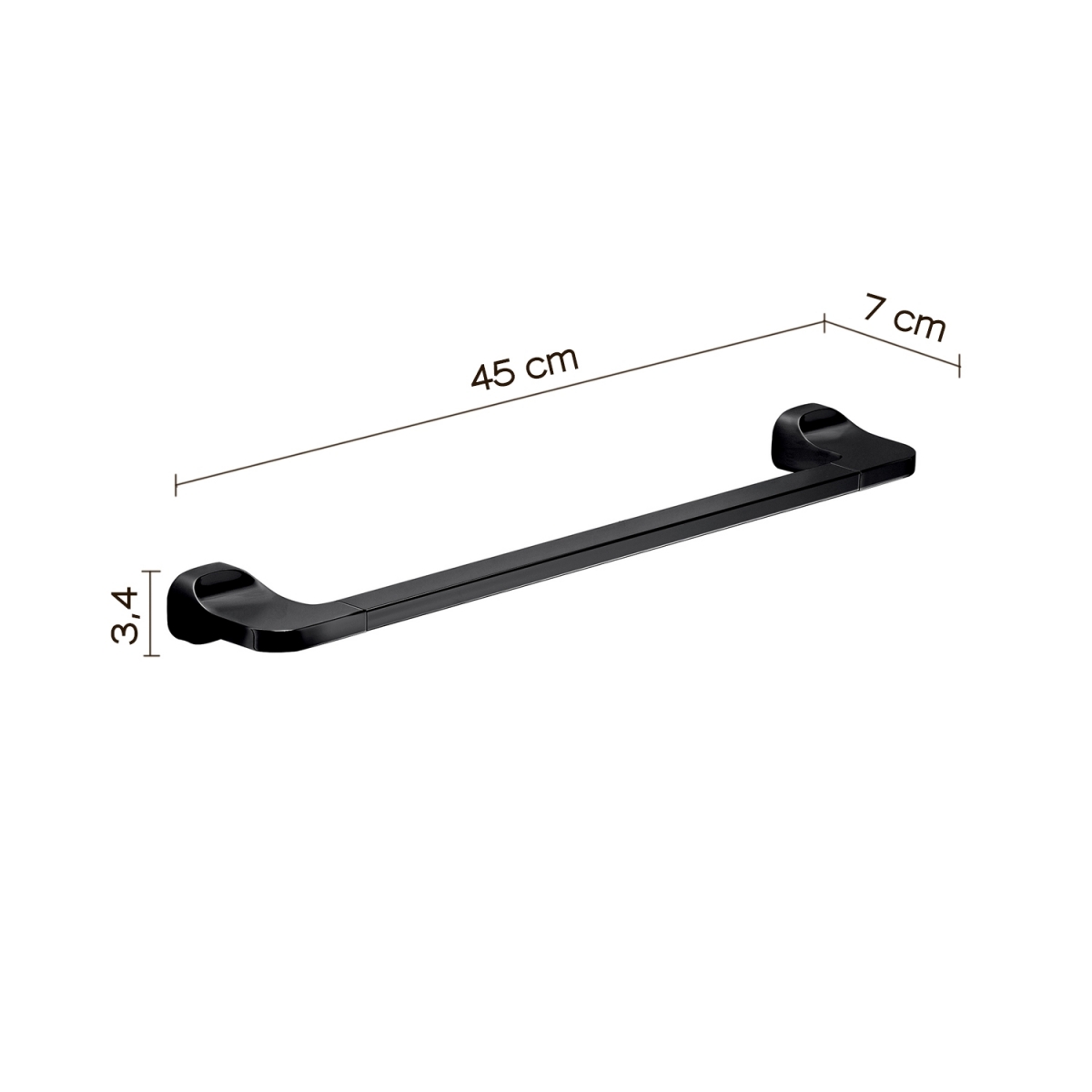 Porte-serviettes 45 cm stelvio noir mat