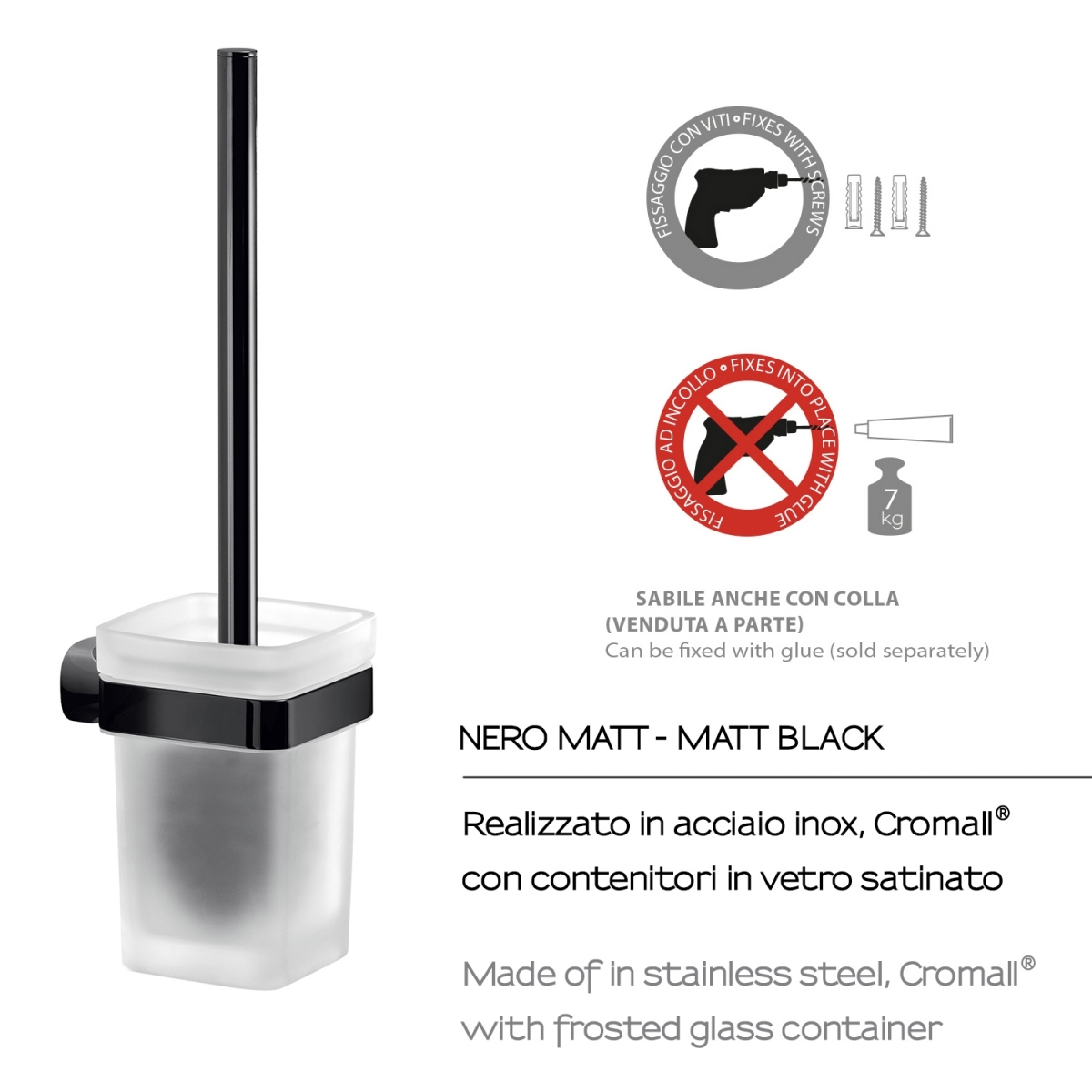 Ambient photos of Stelvio Matte Black Wall Toilet Brush Holder