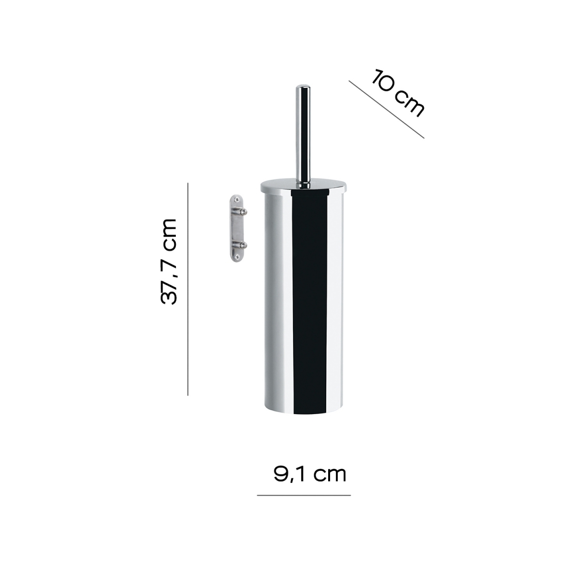 Flip Chrome Wall Toilet Brush Holder