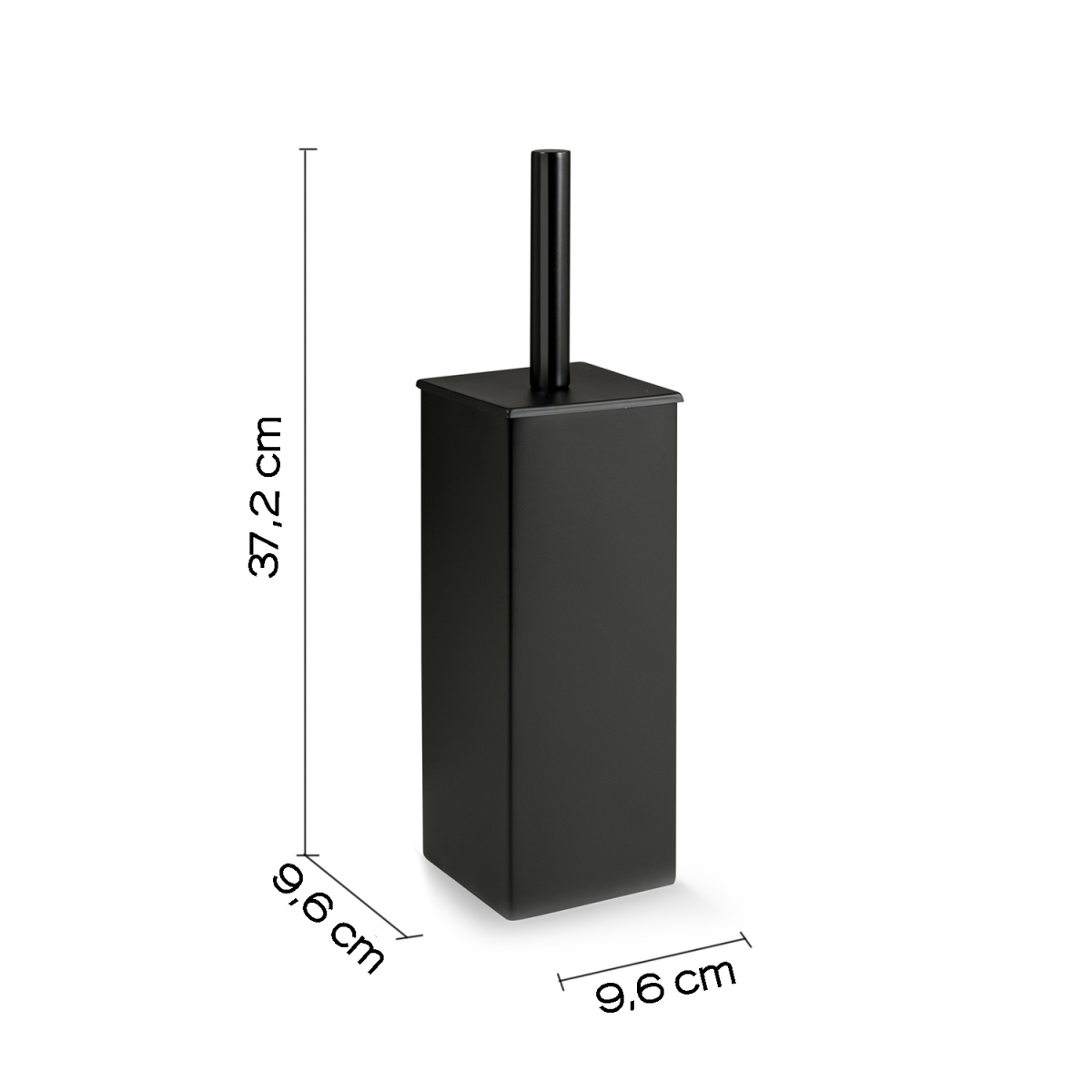 Teseo Matte Black Floor Toilet Brush Holder