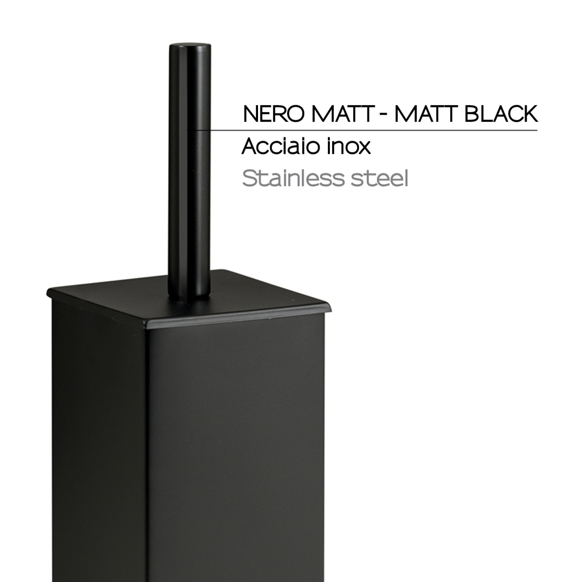 Image de Teseo Matte Black Floor Toilet Brush Holder